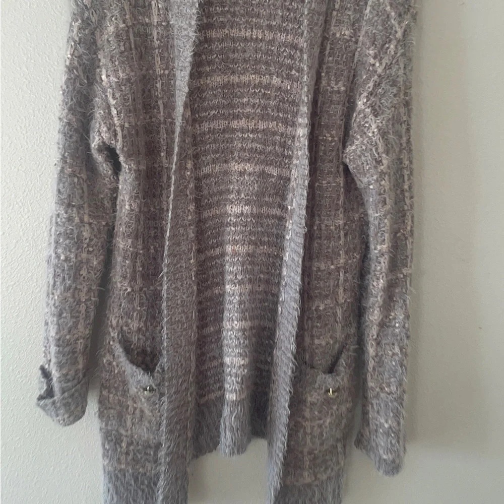 Cato Textured Gray Women's Cardigan - Picture 2 of 7